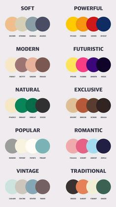 the color chart for different types of paint colors and their names are shown in black, white