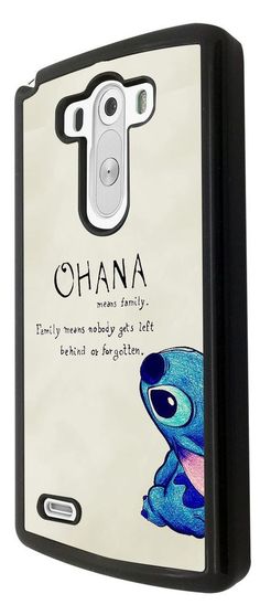 a phone case with an image of stitch and stitch on the back, which says ohana