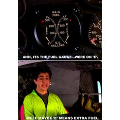 two different views of a man in front of a speedometer