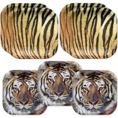 tiger print placemats and coasters set of 4 by design expressivit