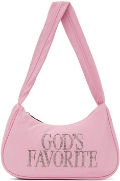 Praying - Pink 'God's Favourite' Rhinestone Bag Praying Bag, Baggu Bags, Pink Chrome, Pink Shoulder Bag, Favorite Purse, Pretty Bags, Pink Bag, Bags Women, Shoulder Strap