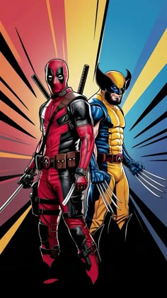 two deadpools standing next to each other