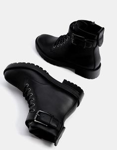 Thigh Boots Outfit, Black Thigh Boots, Combat Boot Outfits, Spin Shoes, Boys Winter Boots, Shoes Boots Ankle, Buckle Shoes, Buckle Boots