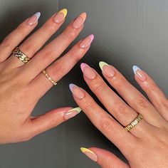 Faster shipping. Better service Multicolor Nails, 2024 Ideas, Fake Nails With Glue, Nails Spring, False Nail, French Tip Nails, Artificial Nails, Nail Accessories