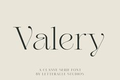 the word valery written in cursive font