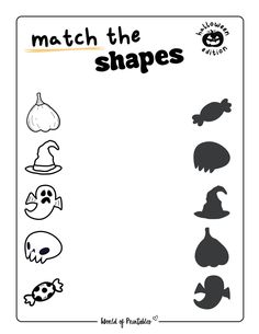 match the shapes worksheet for children to learn how to draw and paint them