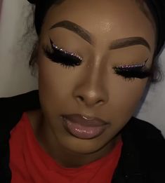 Baddie Birthday Makeup Looks, Black Makeup Looks Black Women, Diamond Makeup Looks, Birthday Makeup Ideas, Black Makeup Looks, Bday Makeup, Face Beat Makeup