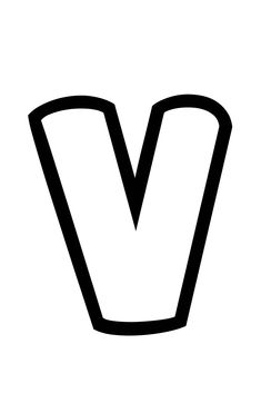 the letter v is black and white