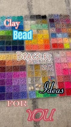 there are many different colors of beads in the box for you to use on crafts