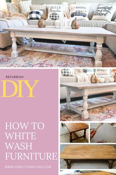 how to whitewash furniture with this easy step - by - step video and printable guide