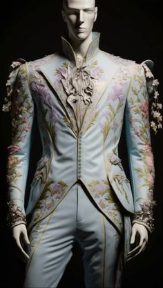 ACOTAR Spring Court inspired suit Asgardian Fashion, Suit Tattoo, Court Outfit, Spring Court, Fantasy Design, Body Suit Tattoo, Regency Era, Beautiful Clothes, Fantasy Clothing