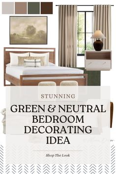 Green and Neutral Bedroom Decorating Idea