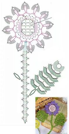 a cross stitch pattern with flowers on it and a ruler next to it that shows the measurements