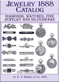 Victorian design jewellery -Jewelry Catalog 1888 - diamonds, watches, fine jewelry and silverware -manufacturing jewelers and diamond importers ; dealers in diamonds, watches, fine jewelry and silverware Ebook only, not paper book. File Type: PDF Format -1 instant download files 201 Pages Refunds or returns are not accepted. Therefore, ALL SALES ARE FINAL. However I am glad to resend any file that has been corrupted or does not work in instant download. Please contact me if you have any question Antique Knowledge, Victorian Accessories, Jewelry Knowledge, Vintage Jewelry Antique, Antique Costume Jewelry, Jewerly Beads, Jewelry Catalog, Jewelry Ads, Book Jewelry