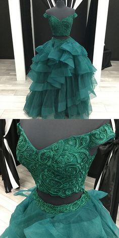 Bridesmaid Dresses Vintage, Stile Harry Potter, Green Two Piece, Prom Dresses 2018, Tulle Evening Dress, Cute Prom Dresses, Beauty Dress, Pretty Prom Dresses, Piece Prom Dress