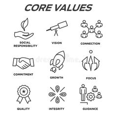 core value line icons set on white background