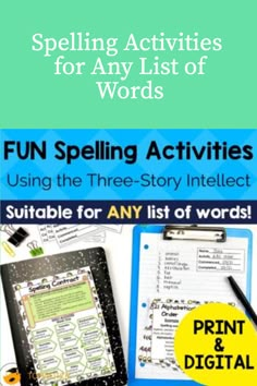 spelling activities for any list of words