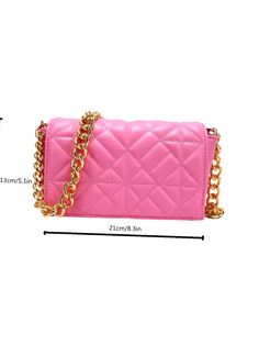 Bag For Love - Quilted Flap Chain Square Bag - Women Shoulder Bags Product Description Color Hot Pink Strap Type Chain Pattern Type Quilted Style Fashionable Bag Size Small Quantity 1 piece Type Square Bag Composition 100% Polyurethane Material PU Leather Size Chart INCH CM Size Bag Width Bag Height Bag Length one-size 2.4 4.3 9.1 Size Bag Width Bag Height Bag Length one-size 6 11 23 Similar Products h2 { text-align: center; } .red-box { width: 100%; display: flex; flex-direction: row; flex-wrap Pink Rectangular Clutch With Chain Strap, Pink Rectangular Chain Bag, Pink Rectangular Bag With Chain, Rectangular Pink Bag With Chain, Pink Rectangular Bag With Chain Detail, Pink Shoulder Bag With Chain Strap As Gift, Pink Shoulder Bag With Chain Strap For Gift, Chain Pattern, Green Baby