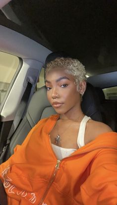 Short Blonde On Black Women, Bald Natural Hair Styles Black Women, 613 Short Hair Black Women, Waves On Black Women Short Hair, Low Cut Black Woman, Blonde Short Cut For Black Women, Big Chop Dyed Hair, Blonde Low Cut Black Women, Pixie Afro Hair