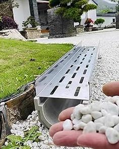 a person holding some white rocks in their hand