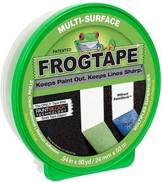 frogtape tape with two different colors on the front and one green in the back