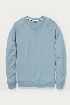 Staple Pieces, Terry Cloth, Single Piece, American Style, Crewneck Sweatshirt, 20th Century, Bleach, Crew Neck Sweatshirt, Light Blue