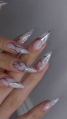 #StripedNailArt #NailDesign #ColorfulNails #NauticalNails #PastelNails #GlitterNails #GraphicNailArt #MonochromeNails #RainbowNails #LuxuryNails New Years Eve Nail Art, New Years Eve Nail, Concert Nails, Nail Art Stripes, Glittery Nails, Punk Nails, Grunge Nails, Stiletto Nails Designs, Formal Nails