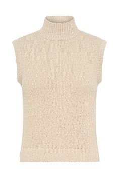 Chic and cosy. The AZALEA Sleeveless Knit Top is the perfect blend of chic style and everyday comfort. Featuring a trendy high neckline and a sleek sleeveless design, this longline top offers a flattering silhouette that pairs effortlessly with your favourite bottoms. Crafted from soft boucle knit, it adds a touch of texture and elegance to any outfit, while the unlined construction ensures a lightweight feel, ideal for layering or wearing on its own. For a polished look, pair the Azalea with th