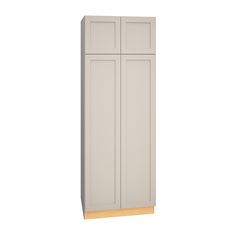 a white cabinet with two doors on each side