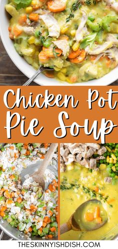 chicken pot pie soup with carrots and peas