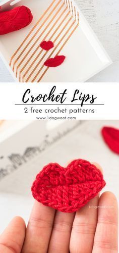 the crochet heart pattern is shown in red and white with text overlay that reads, crochet tips 2 free crochet patterns