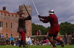 Medieval sword fighting demonstration, via Flickr. August Bank Holiday, Medieval Festival, Swords Medieval, England, Castle