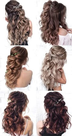 many different styles of curly hair are shown in this image, including one with braids and