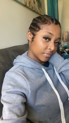 Black Women Waves Haircut, Short Hair With Finger Waves, Finger Wave Black Women, Finger Waves For Black Women Outfit, Natural Finger Waves, Woman Waves Short Hair, Finger Wave Hairstyles For Black Women, Finger Wave Styles Black Women, Black Finger Waves For Black Women