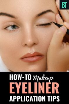 Apply Eyeliner For Beginners, How To Apply Liquid Eyeliner, How To Apply Eyeliner For Beginners, Best Eye Makeup Brushes, Eyeliner Application, Felt Tip Eyeliner, Eyeliner For Beginners, Life Hacks Beauty, Simple Eyeliner