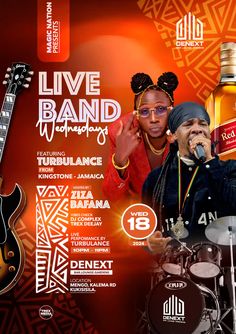 an advertisement for a live band featuring two musicians