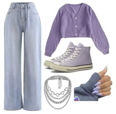 Korean Casual Outfits, Purple Outfits, Swaggy Outfits, Tarzan, Kpop Fashion Outfits, Girls Fashion Clothes, Teenage Fashion Outfits, Mode Inspiration