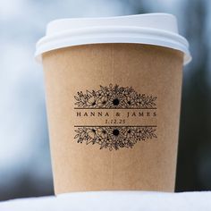 a coffee cup sitting on top of a table