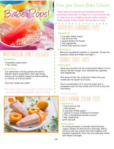 the recipe for watermelon lemonade pops is shown in this page, which includes information