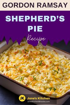 Aromatic and irresistible Shepherd's Pie Gordon Ramsay Shepards Pie, Sheppards Pie Recipe, Sheppard Pie, Bacon Fried Cabbage, Shepherd's Pie Recipe