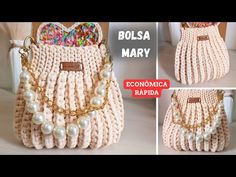 an image of a purse made out of beads and pearls, with the words bolsa mary on it