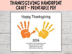 the thanksgiving handprint craft - printable is shown