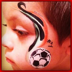 Hoco Face Paint Ideas, Mexico Face Paint, Football Face Paint Ideas, Boy Face Paint, Cheek Painting, Football Painting, Face Art Painting