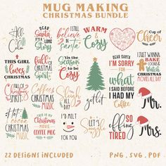 Christmas Mug Svg, Cute Christmas Svg, Candy Cane Svg, Mug Svg, Cocoa Christmas, Listing Presentation, Christmas Quote, Holiday Svg, Silhouette Png