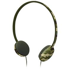 a pair of headphones with camouflage print