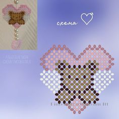 the cross stitch pattern is made to look like a heart