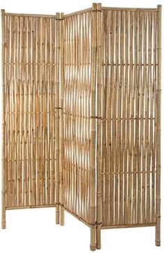 a tall bamboo screen is shown against a white background