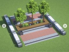 Minecraft Street Design, Minecraft Plaza Ideas, Minecraft Plaza, Minecraft Park Idea, Bank Minecraft, Modern Minecraft Builds, Minecraft Playground, Pixelmon Minecraft, Minecraft Park