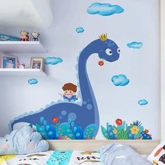 wall painting design for kids room Baby Room Paintings, Dinosaur Room Decor, Dinosaur Wall Decals, Kids Room Murals, Dinosaur Room, Kids Room Paint, Room Wall Painting, Wall Painting Decor