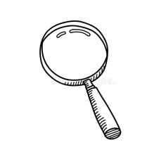 a hand drawn magnifying glass on a white background royalty illustration stock images and clippings